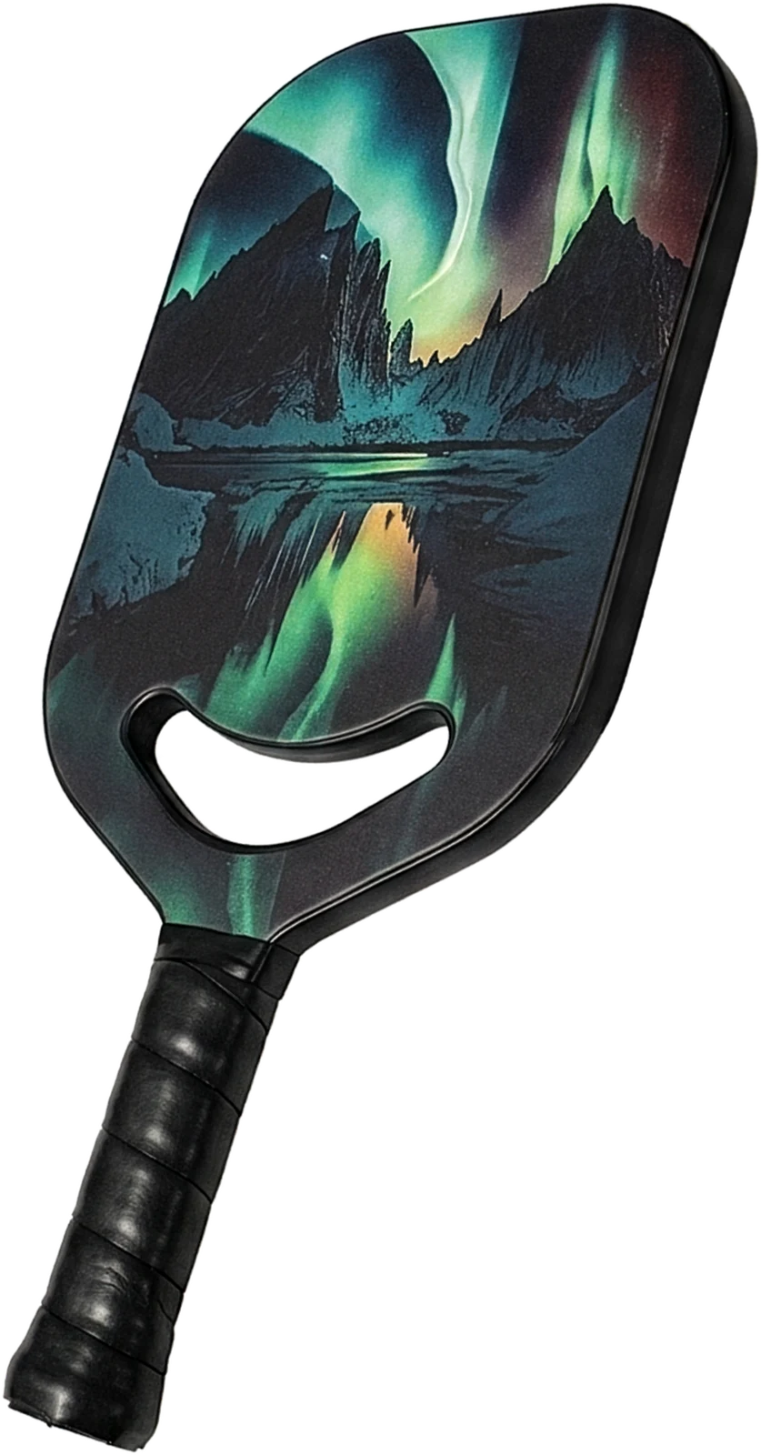 Aurora print pickleball paddle, product shot